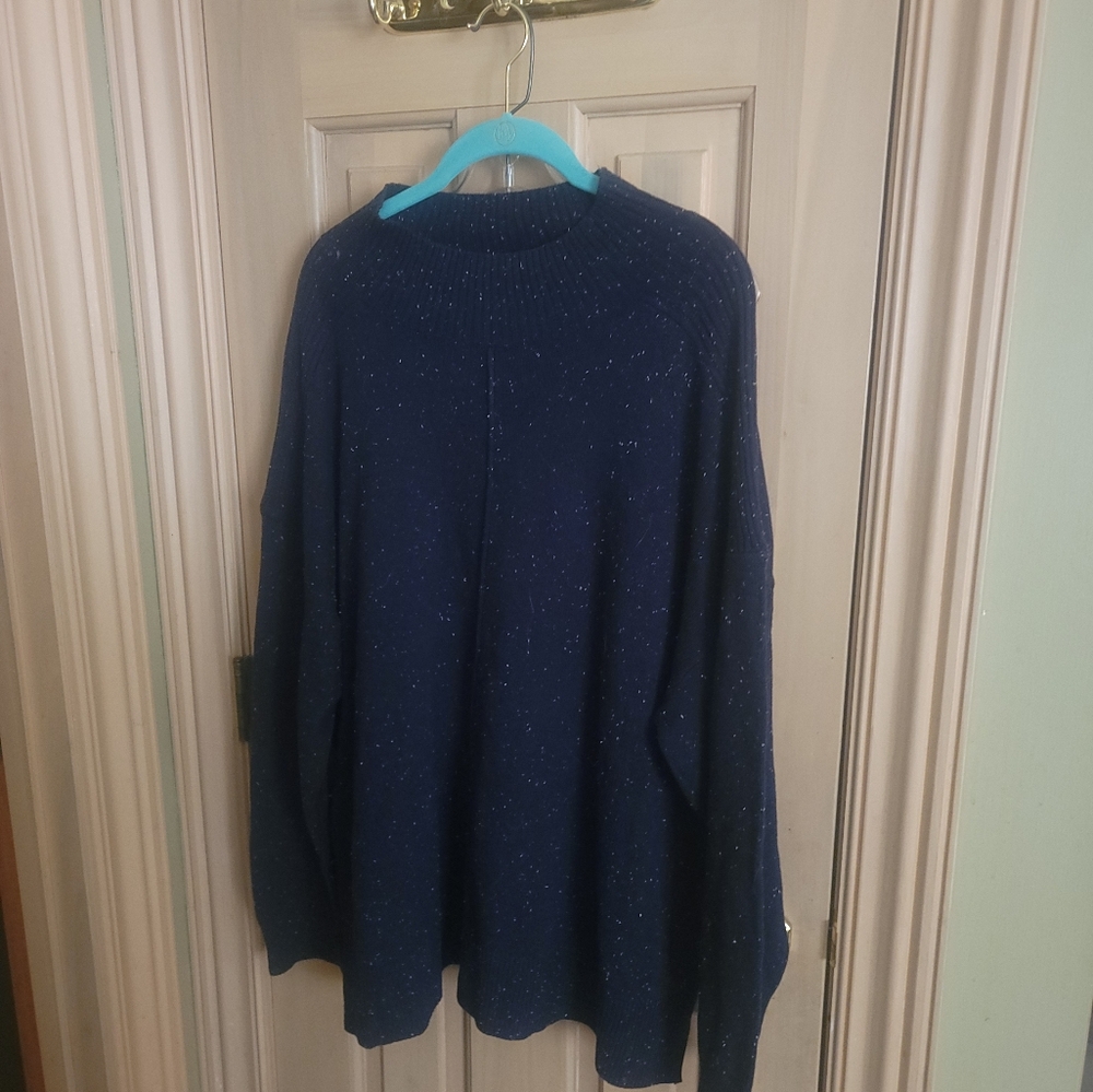 Karen Scott 3X womens plus sz Sweater Navy blue - Picture 6 of 6